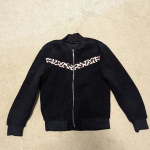 Zyia active leopard Sherpa zip up